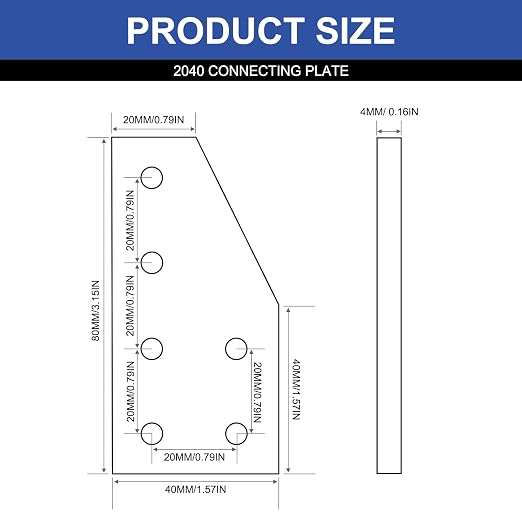 12pcs 2040 Joint Plate Connector Corner L Bracket 6-Hole Silver | 2040 V Slot - Image 2