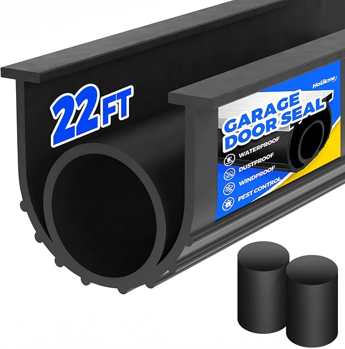 Holikme Garage Door Bottom Seal, EPDM Rubber Weather Stripping 22Ft Black | by Holikme