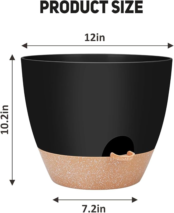 YNNICO 12 inch Large Self Watering Plant Pots, Flower Pots Planters - Image 4
