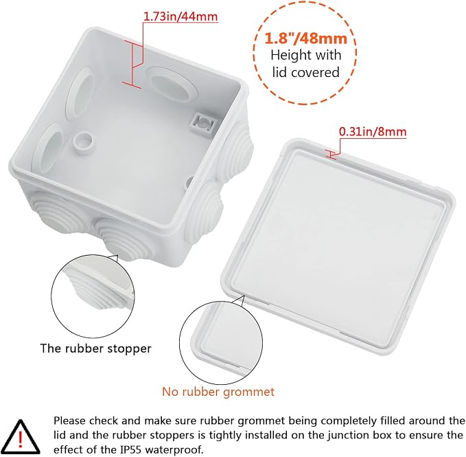 Junction Box, ABS Plastic IP55 Water Resistant and Dustproof, Universal - Image 4