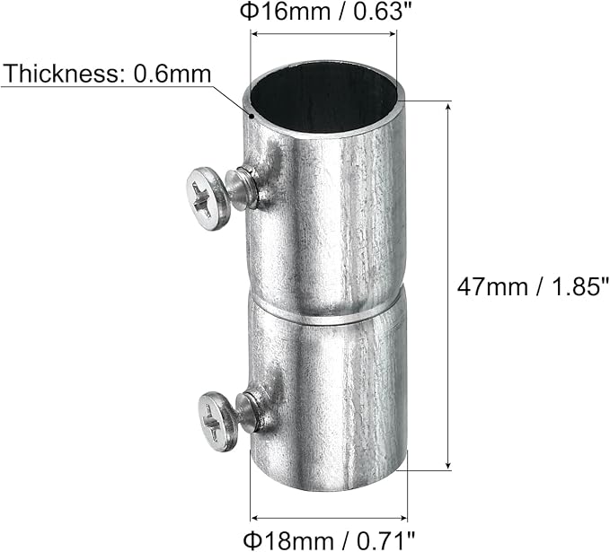 uxcell EMT Coupling, 16mm EMT Set Screw Coupling Conduit Fittings 47mm Length - Image 2