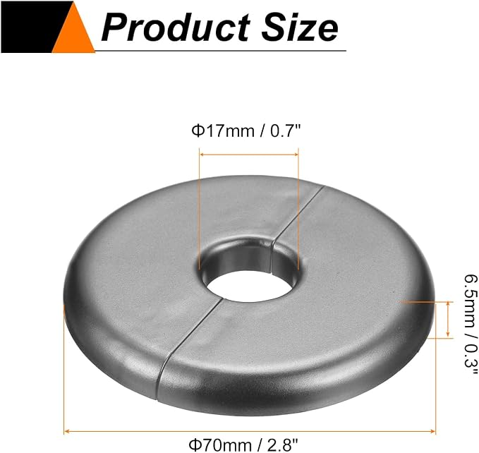 HARFINGTON 2pcs Wall Split Flange 17mm/0.7" Self-Adhesive Plumbing Cover Plates - Image 2