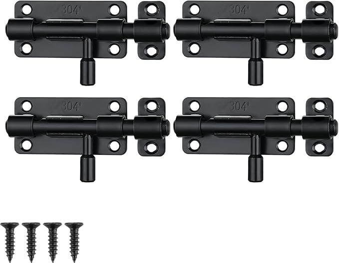 JQK Door Security Slide Latch Lock Barrel Bolt, 304 Stainless Steel Sliding by Homeimprovement