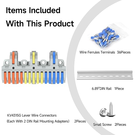 2Pcs Lever Wire Connectors, 3 in 15 Out, 0.75-2.5 mm², | Quick Wiring DIN - Image 3