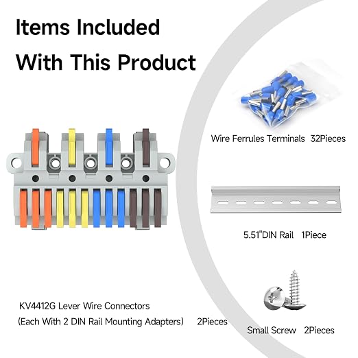 2Pcs Lever Wire Connectors, 4 in 12 Out, 0.7-2.5 mm² | Quick Wiring DIN - Image 3