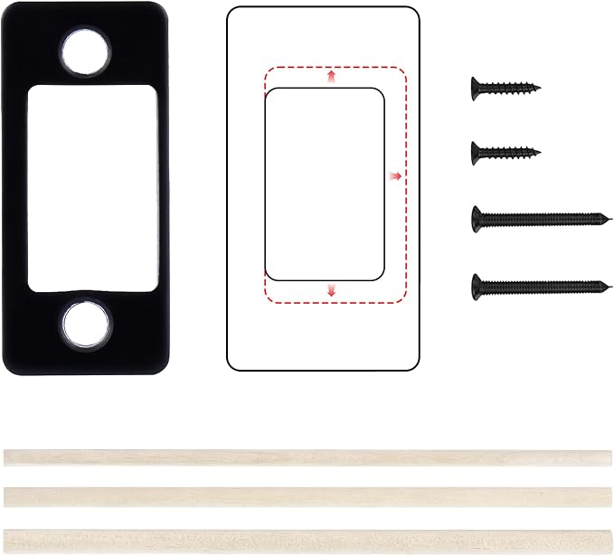 Deadbolt Restorer Strike Plate 2-3/4" x 1-1/8", Narrow Side and Large Hole | to by BonKuDoo