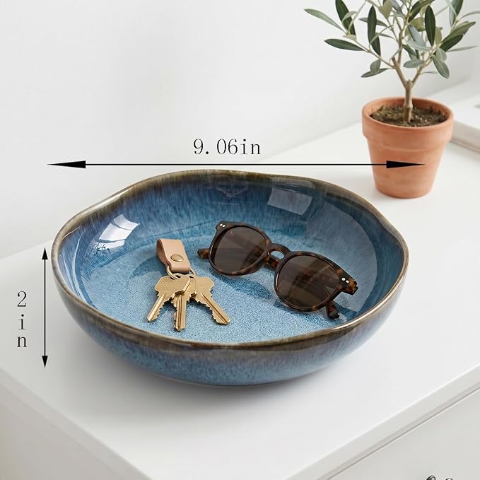 Decorative Bowls Large Ceramic Bowl fruit bowl，front entryway bowl | Irregular - Image 3