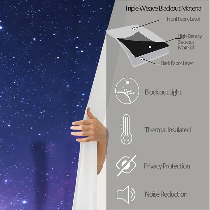 Japanese Style Curtains, Forest Galaxy Blackout Curtains 96 Inches Long - Image 6