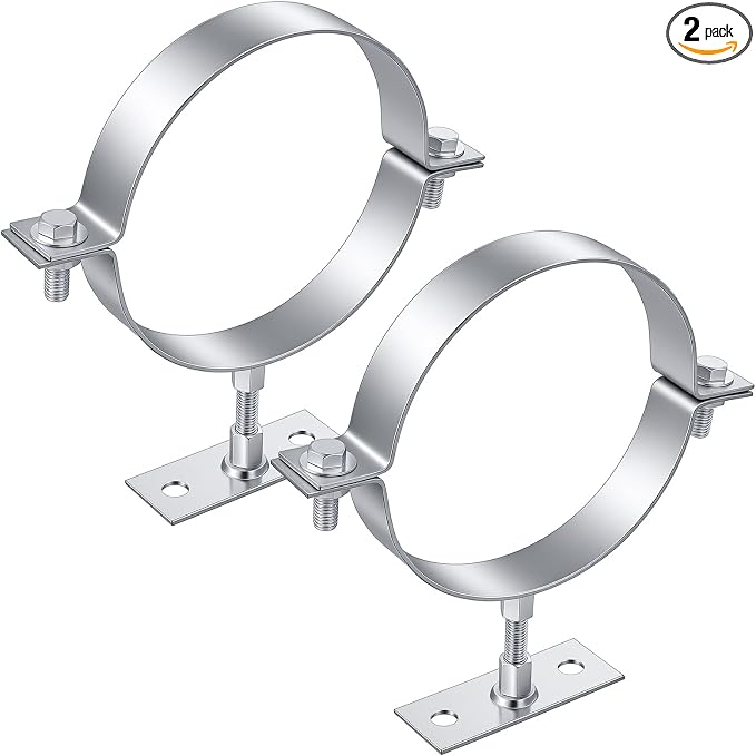 2 Pcs Heavy Duty Adjustable Pipe Bracket, 6 Inch Split Ring Pipe Hanger Clamp by Unknown