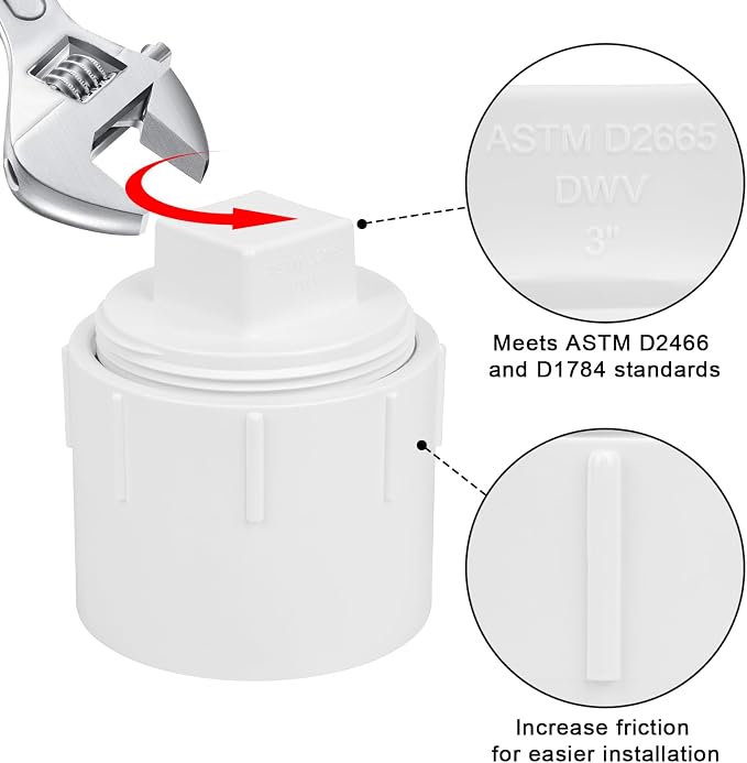 2Pack 3" PVC DWV Female Adapter - Image 4