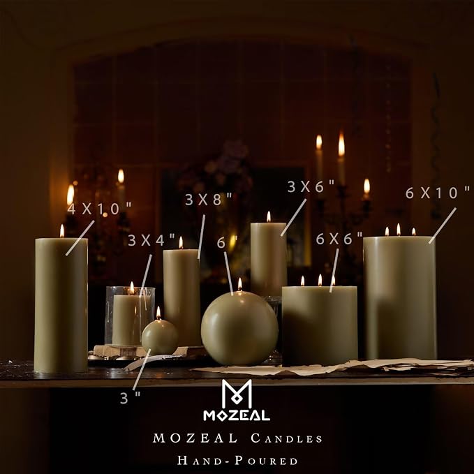 MOZEAL 3" x 4" Hand-Poured Unscented Sage Green Candle, Dripless Pale Green - Image 4