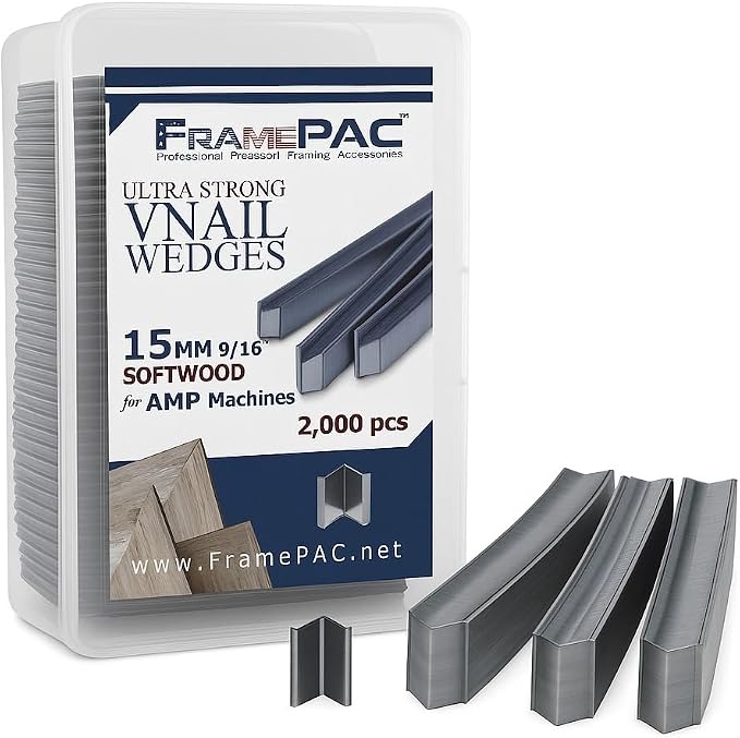 V Nails for Softwood Picture Frames - 15mm - - AMP - Ultra Strong Vnail Wedges by FramePac