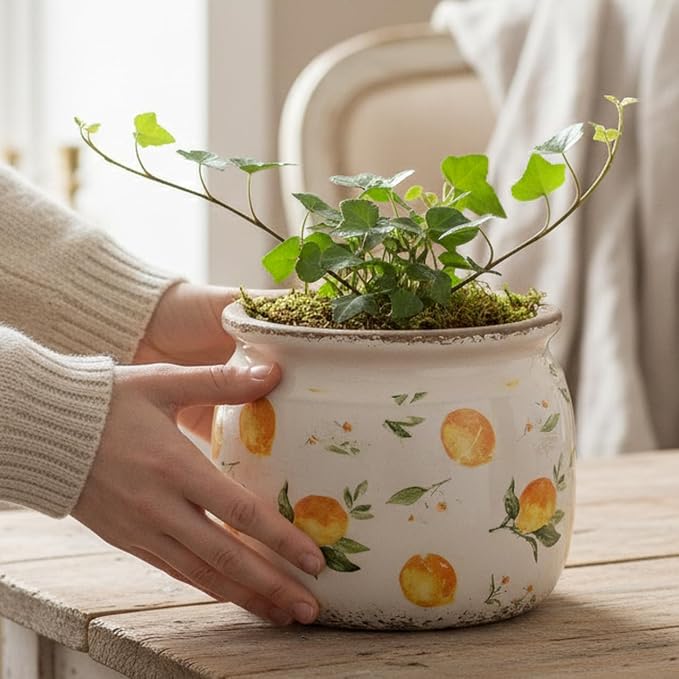 Lemon Ceramic Planter, Italian Mediterranean Flower Pot - Image 3