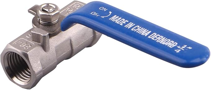 DERNORD Stainless Steel Ball Valve 1PC Type 0.25" NPT Standard Port - Image 2