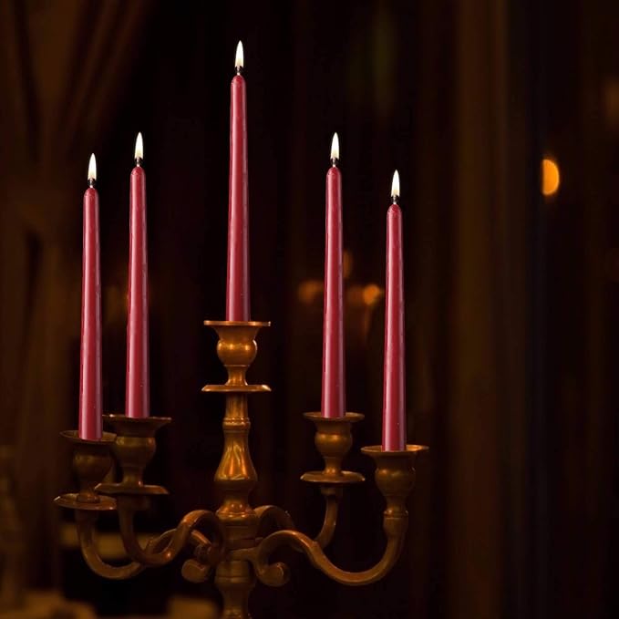 Howemon 14 Pack Dark Red Taper Candles 12 Inch Tall 3/4 Inch Thick Burn 10 Hours - Image 5