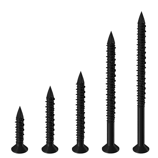 WenSilon 1/4" x1-1/4 Black Concrete Screw Anchor Black Flat Head - Image 3
