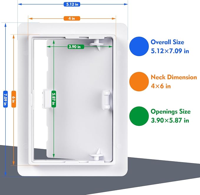 4"x6" 2 Pack Plastic Access Panel, Drywall Access Door White - Image 2