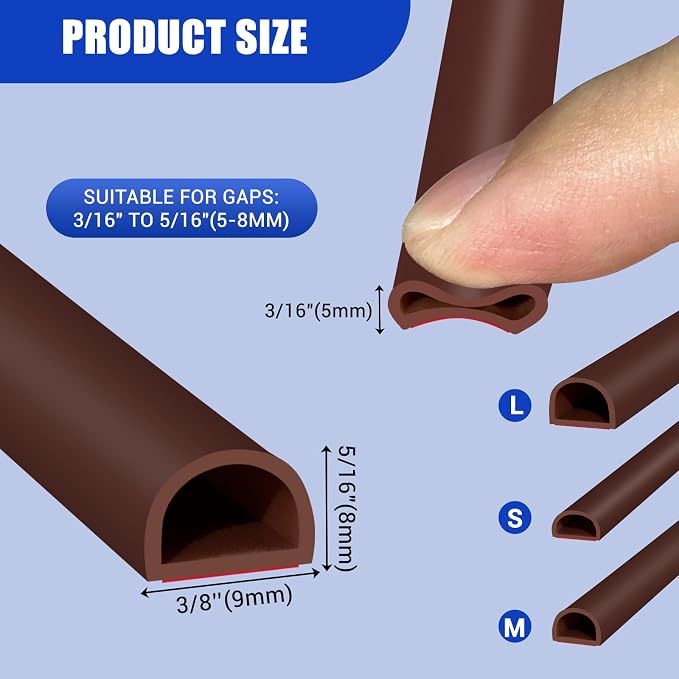 Weather Stripping Door Seal Self Adhesive Weather Strip Silicone D Shaped Door - Image 2