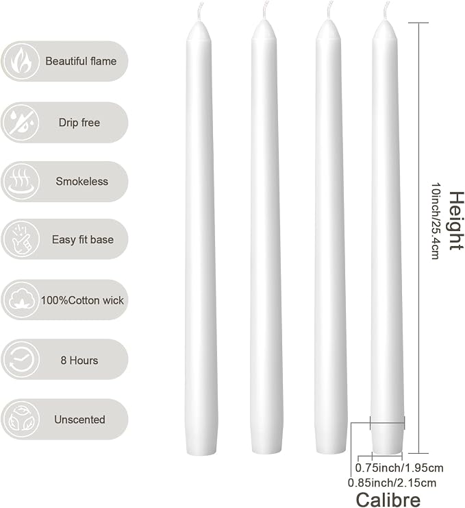 Everymoment White Taper Candles - Image 2