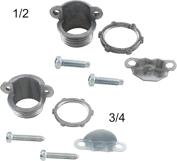 12 Pcs Clamp Cable Connectors, 1/2 Inch+ 3/4 Inch - Image 3