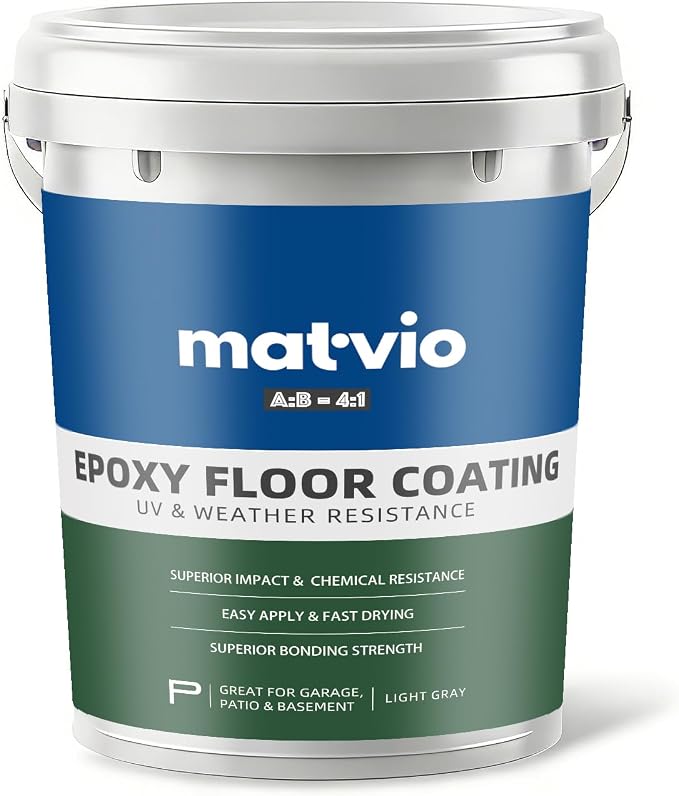 Two-Part Epoxy Floor Paint | 1.06 Gal | 4:1 Mix Ratio | Low VOC, Floor Coating by matvio