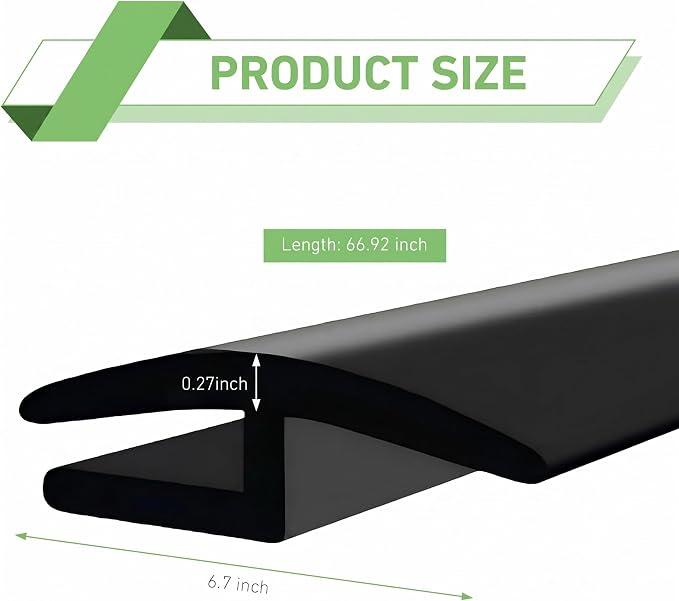 Windshield Cowl Seal Strip, 1.7M/5.6Ft H-Shape Car Front and Rear Weatherstrip - Image 2