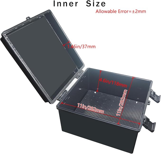 Junction Box, Hinged Black Cover IP67 Waterproof ABS Project Box - Image 3