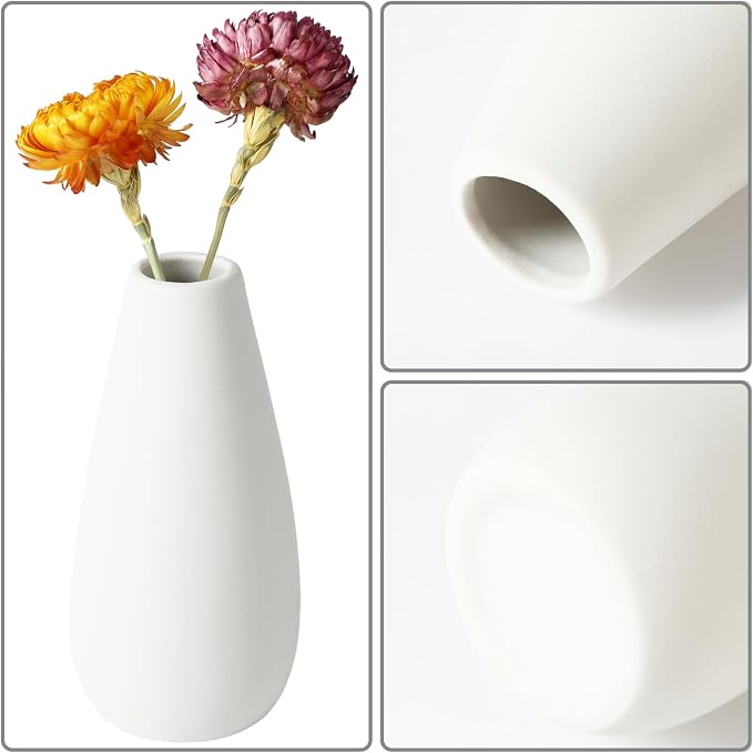 YANLING 6 Pcs White Ceramic Vases - Image 4