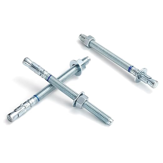 3/8" x 5" Concrete Anchors 3/8 inch Wedge Anchors Bolts Zinc Plated by HROMIGRY