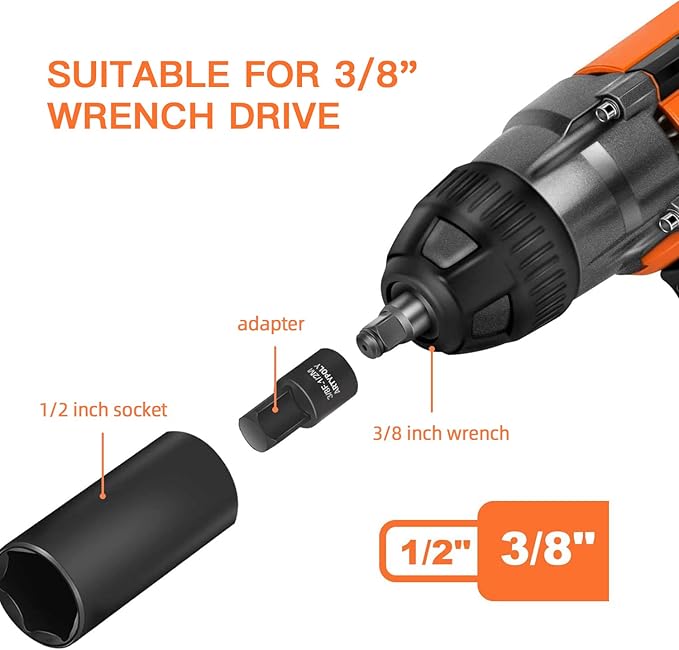 ARTIPOLY 20 Pieces 1/2" Drive Metric Deep Impact Socket Set, 10mm-24mm no skip - Image 3