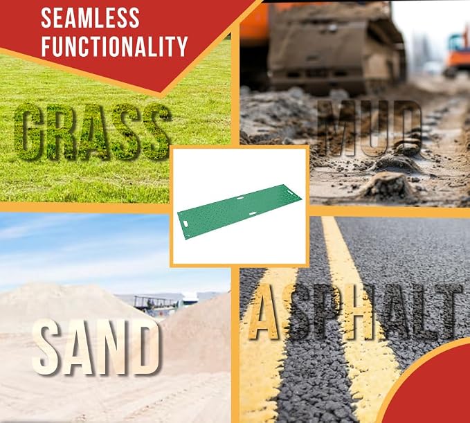 10 Pk 2' x 8' - 1/2" Thick Heavy Duty Green Ground Protection Mats - Easily - Image 7
