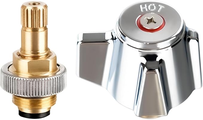 4" Brass Faucet Handle Cartridge Replacement Stem Assembly Faucet Valves Hot by Phivan