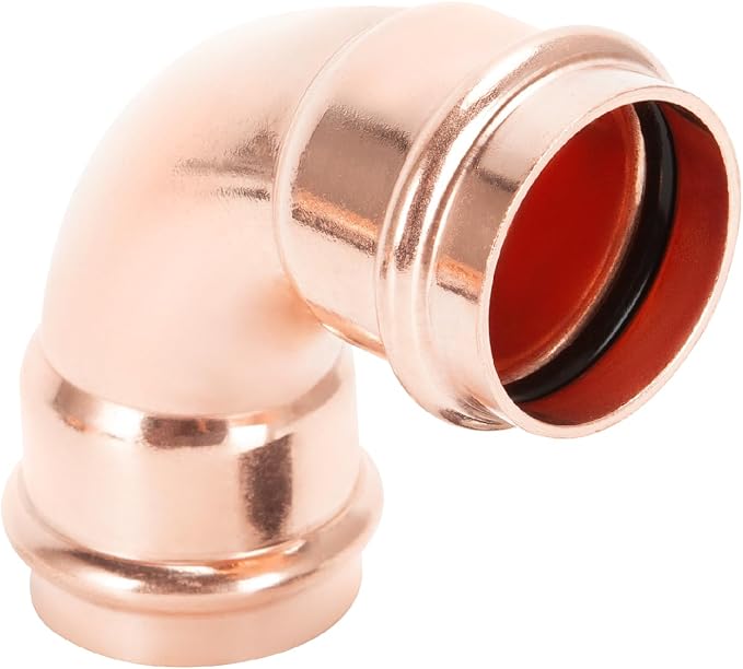 Copper Press Fittings 90 degree Elbow 1 inch 5 Pack Zero Lead | Press x Press - Image 2