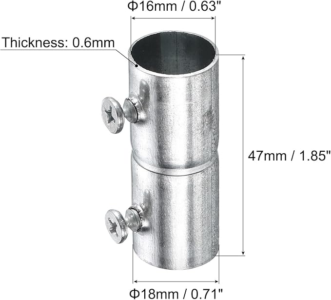 uxcell EMT Coupling, 16mm EMT Set Screw Coupling Conduit Fittings 47mm Length - Image 2