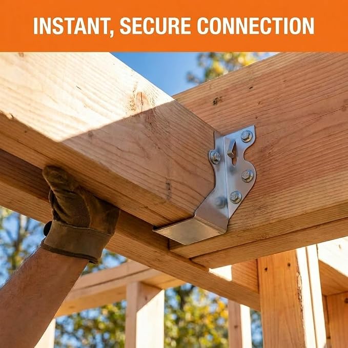 50 Pack 2x4 Joist Hangers, 18 Gauge Galvanized Face Mount | Wood connectors - Image 7