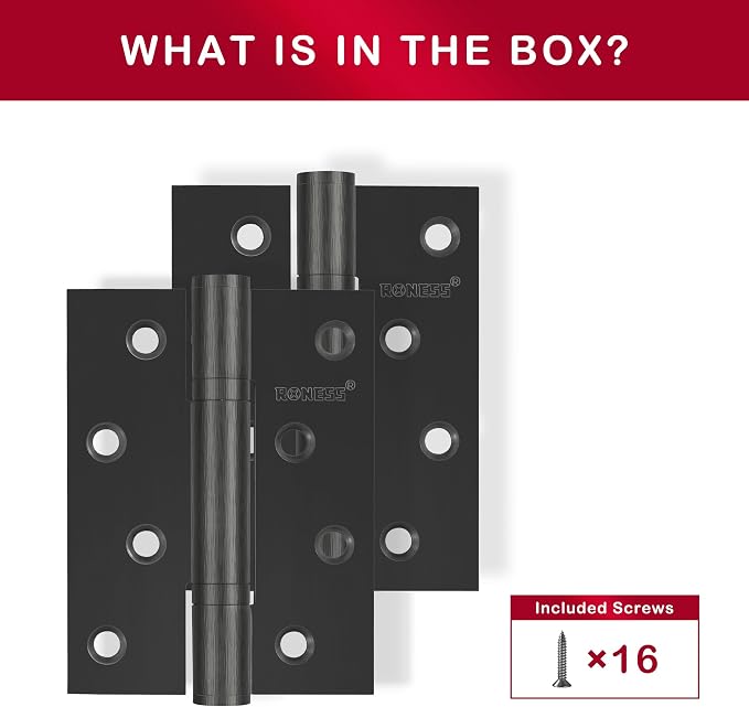 2 Pack RONESS Stainless Steel Hinge, Heavy Duty, Long-Lasting, Smooth and Quiet - Image 4