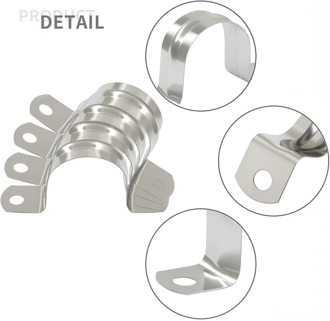 BokWin 32 Pcs M32 U Shaped Bracket Clamps, 1-1/4 Inch | 304 Stainless Steel - Image 3