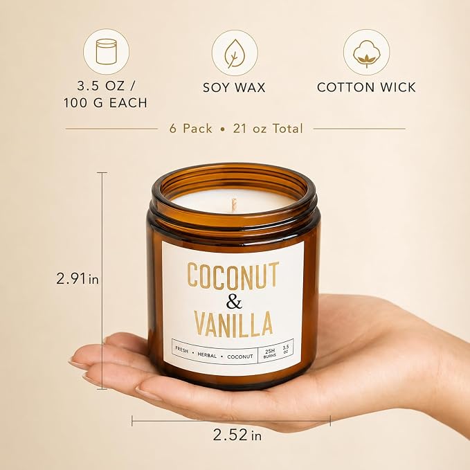 6-Pack Jar Scented Candles for Home Scented - Image 4