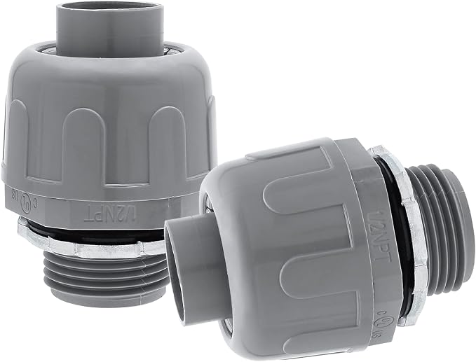 2pcs 1/2 Inch NPT Liquid Tight Connector | 180-Degree, Electrical Conduit by LifCratms