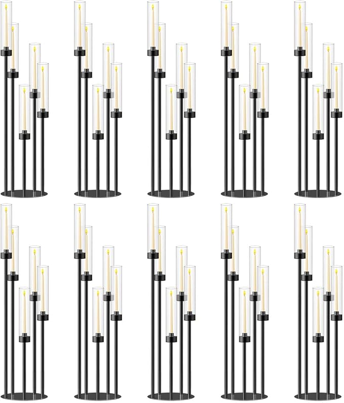 35inch 10pcs Black Candelabra Centerpieces by MEISHAONV