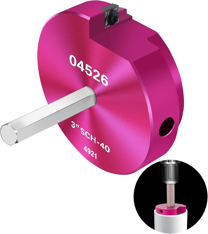 PVC Pipe Reamer 3Inch Head, PVC Fitting Saver w/ 3/8-In Hex Shaft | Socket - Image 3
