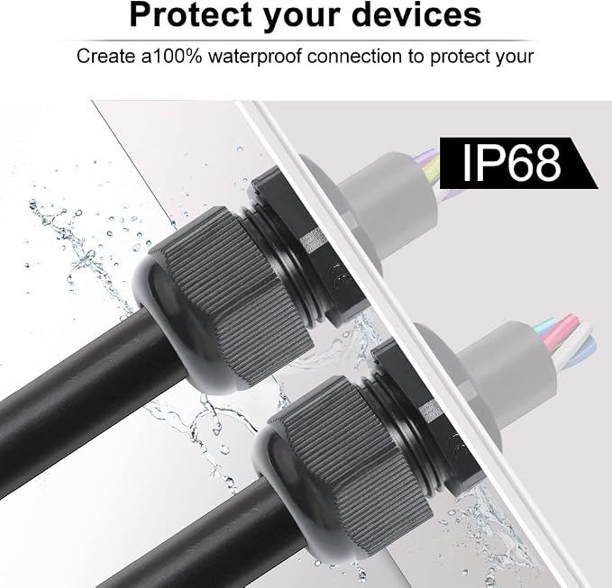 AIRIC 3/8" NPT Cable Glands Waterproof Connector Strain Relief Cord Grips | 12 - Image 4