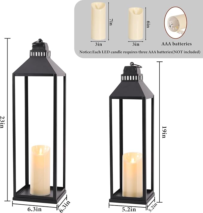 Large Lanterns Decorative Outdoor Indoor, Glass Free - Image 2