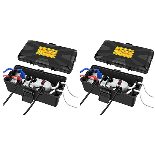 Black Outdoor Electrical Box Waterproof, Medium Weatherproof | 10.3 x 5.9 x 3.7 by NineLeaf