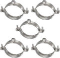 HARFINGTON 5pcs 201 Stainless Steel 2.5"/63mm Split Ring Pipe Hanger Pipe Strap by HARFINGTON