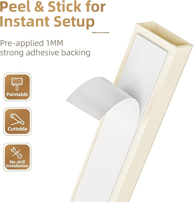 Delamu Beige Cord Hider, 85in Cord Covers - Image 3