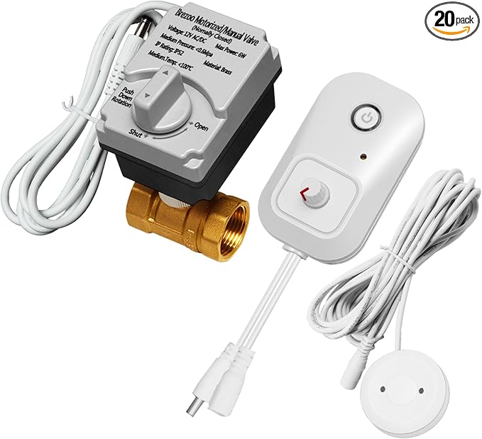 Water Leak Detector for Home, for 1-Inch Diameter Pipe | Water Alarm Leak by Brezoo
