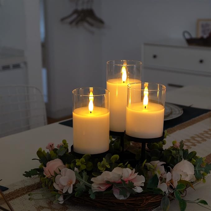 Amagic White Glass Flameless LED Candles Battery Operated - Image 5