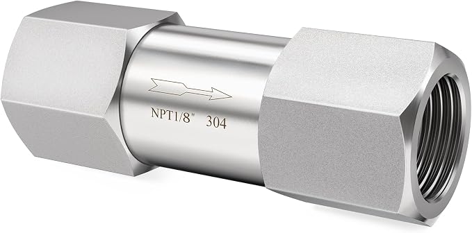 ChillWaves 304 Stainless Steel In-Line Split Check Valve 1/8" NPT Female Thread by VisittheCHILLWAVES
