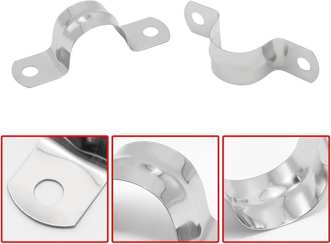 32Pcs 20mm / 3/4" Stainless Steel U Bracket Pipe Clamps | Conduit Clamps - Image 4